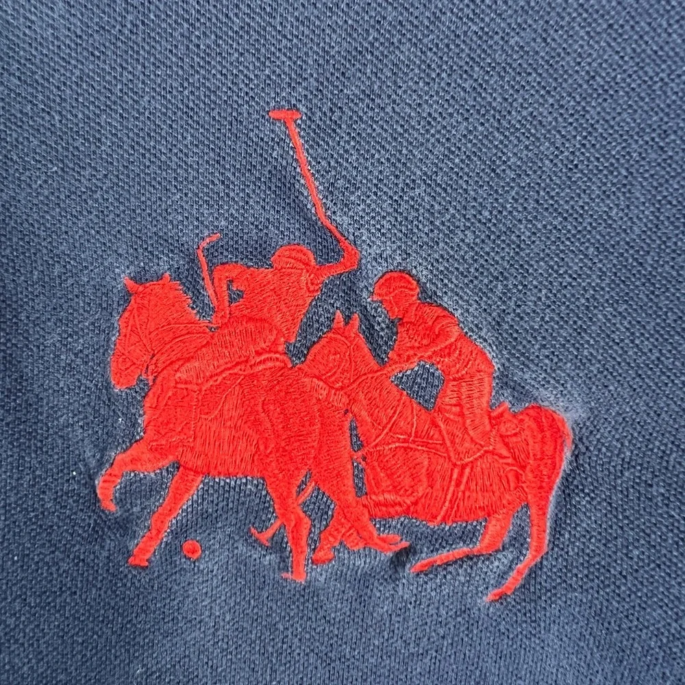 Polo Ralph Lauren Polo Shirt Fits M Long Sleeve #3 Big Pony Blue Preppy Rugby